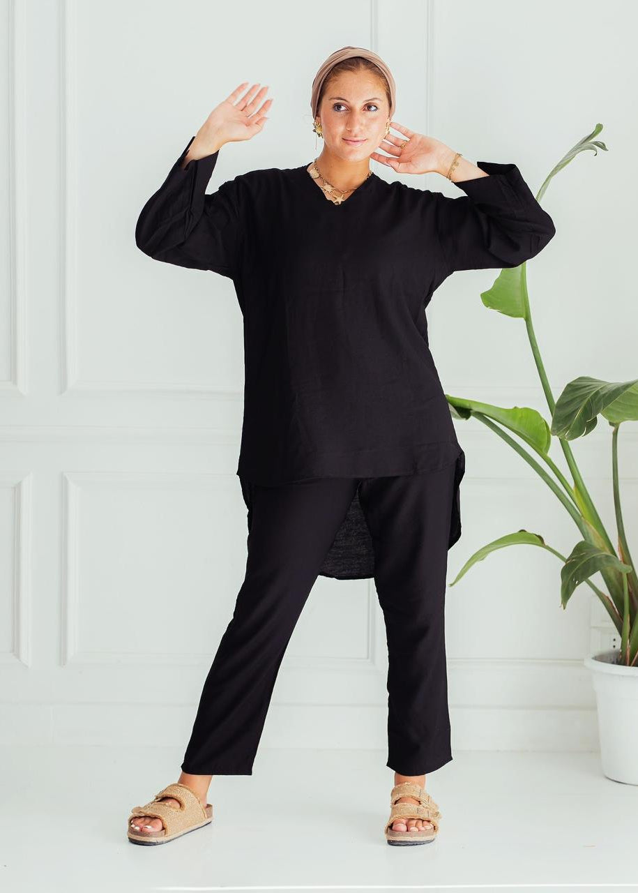 Linen Comfort Set – Black
