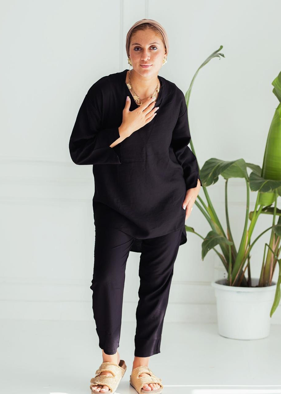 Linen Comfort Set – Black