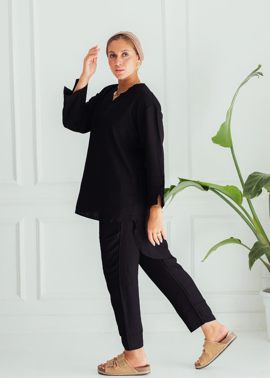 Linen Comfort Set – Black