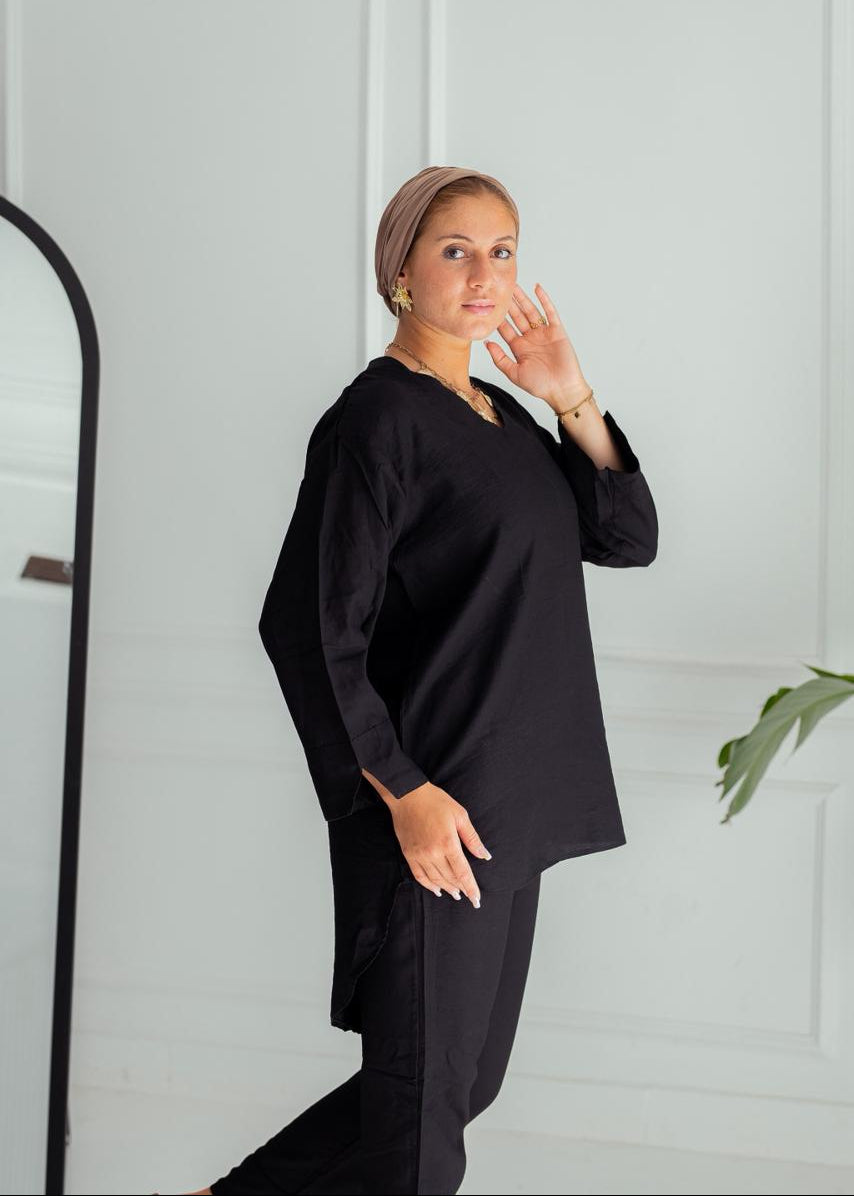 Linen Comfort Set – Black