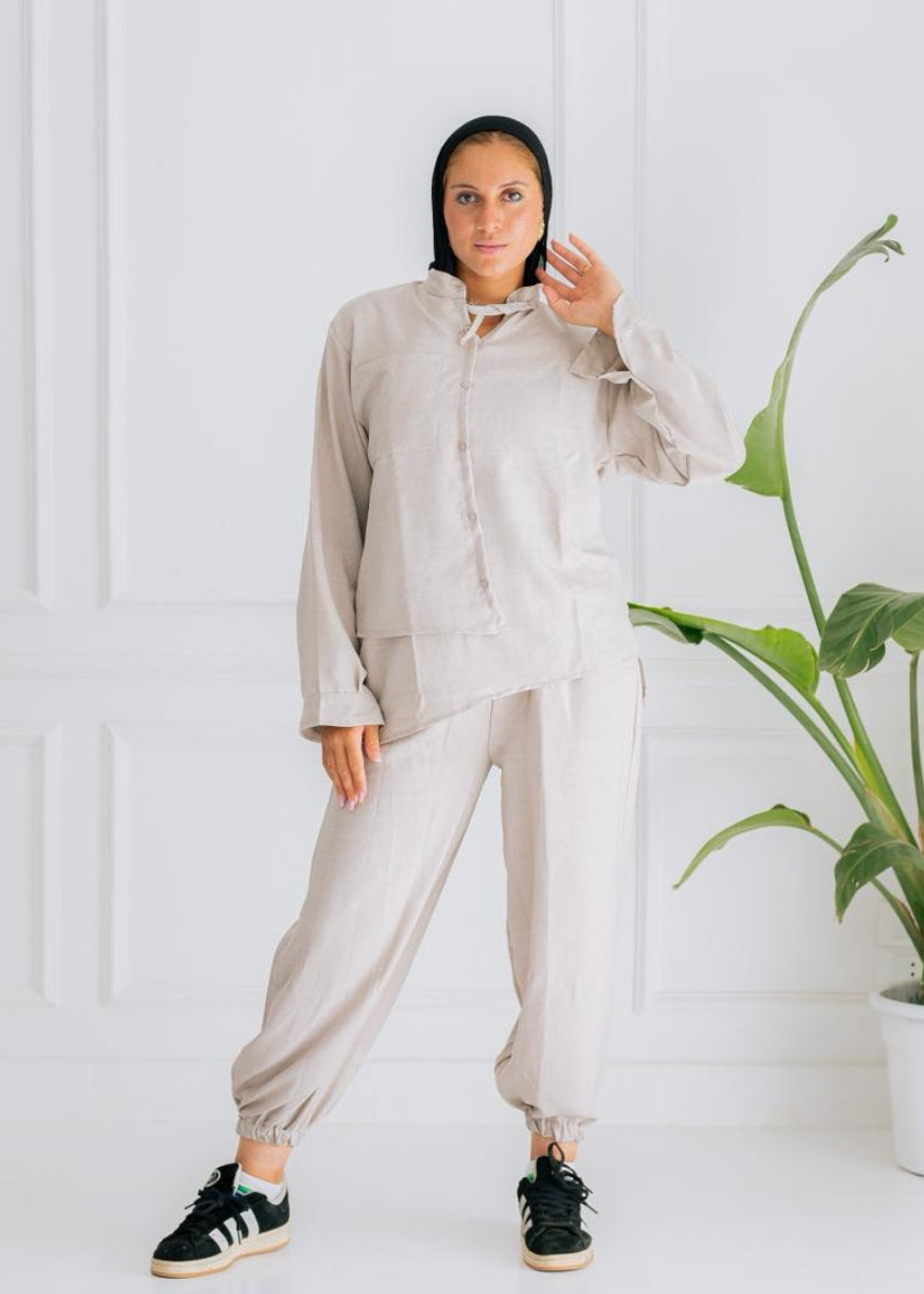 Relaxed Linen Set – Beige
