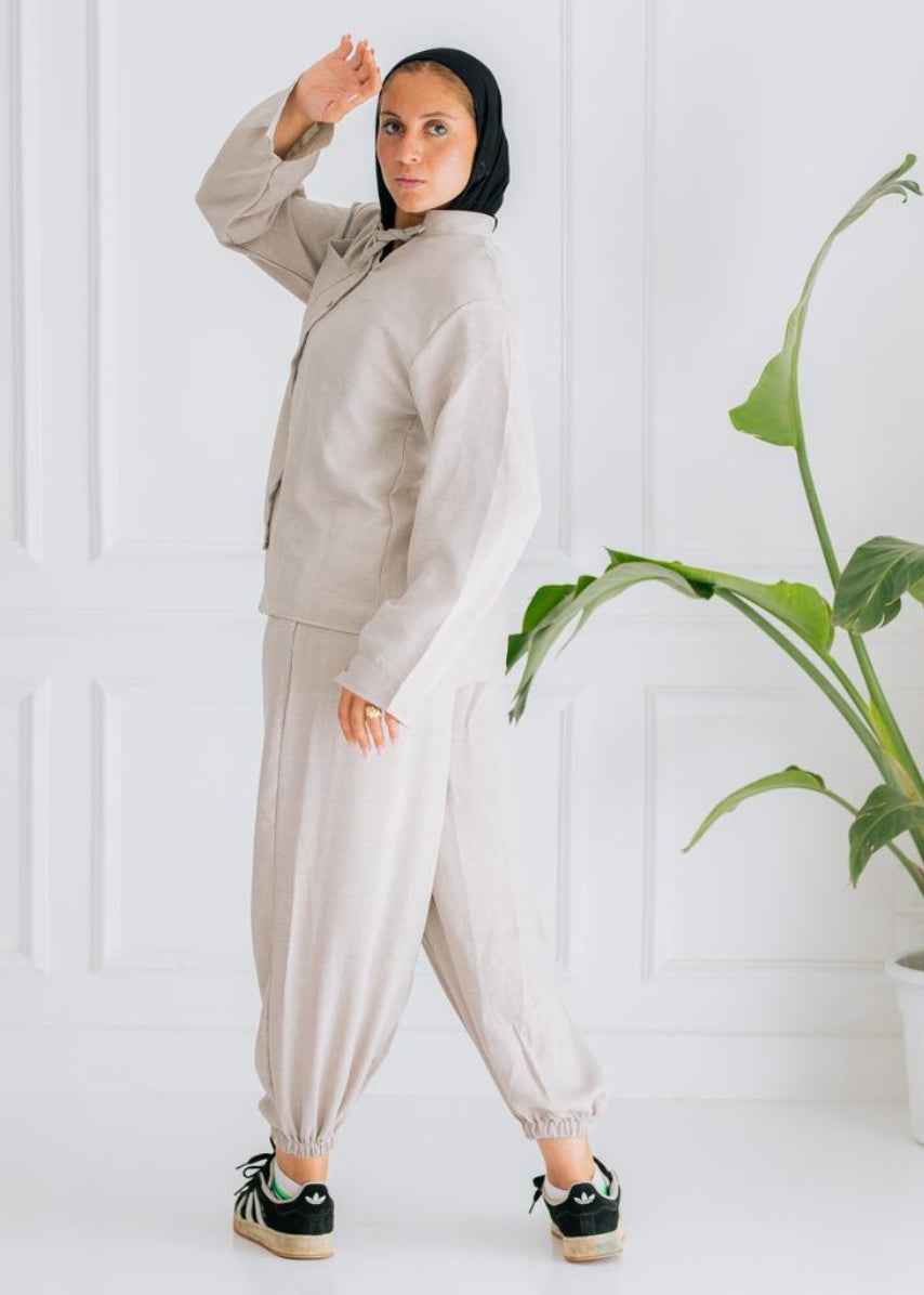 Relaxed Linen Set – Beige