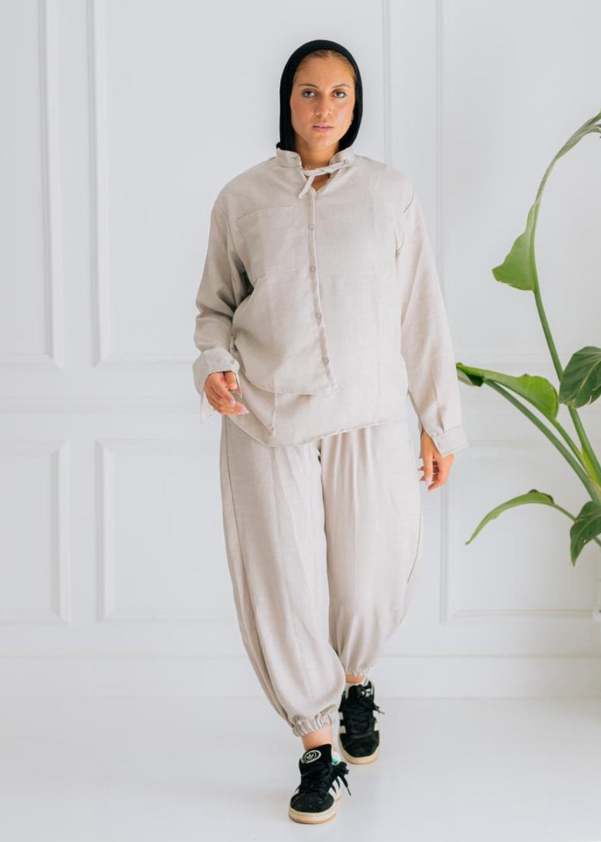 Relaxed Linen Set – Beige